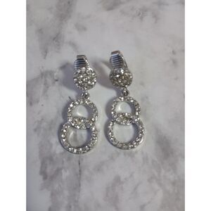 Silver Tone Fashion Rhinestone Earrings
